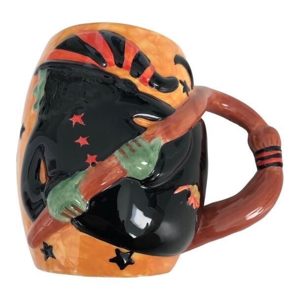 HALLOWEEN WITCH AND BROOM MUG BY SUSAN WINGET - Picture 2 of 15